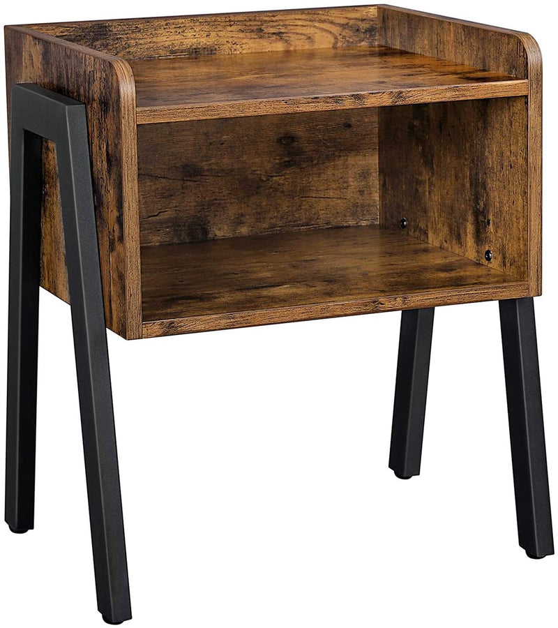 Vintage Nightstand Stackable End Table Wood Look Accent Furniture Metal Frame Image 1 - v178-11949