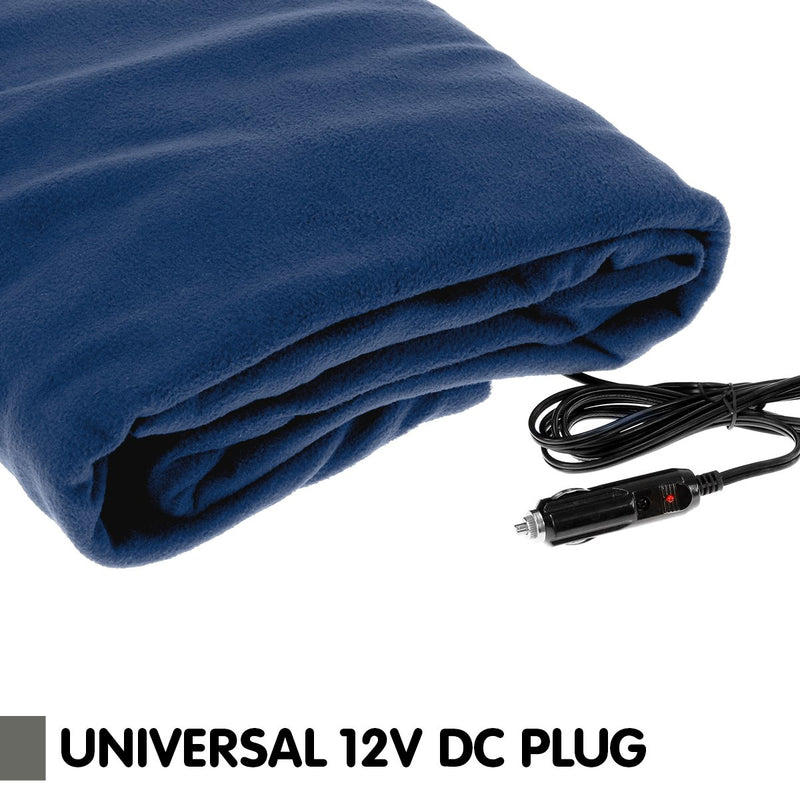 Laura Hill Heated Electric Car Blanket 150x110cm 12v - Navy Blue