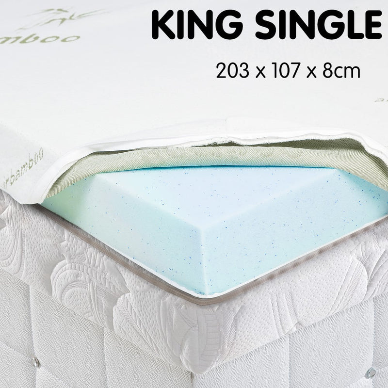 Laura Hill Cool Gel Memory Foam Mattress Topper - King Single