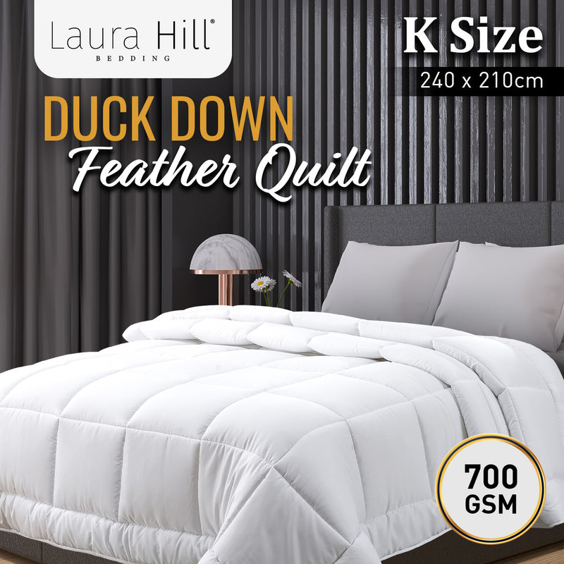 Laura Hill 700GSM Duck Down Feather Quilt Duvet Doona - King
