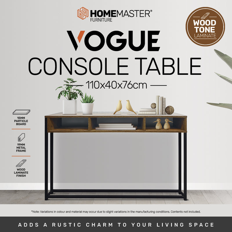 Home Master Vogue Wood Tone Console Table Rustic Flawless Design 110cm