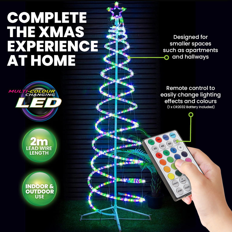 SAS Electrical 1.8m 3D Spiral Christmas Tree Remote Controlled Indoor/Outdoor