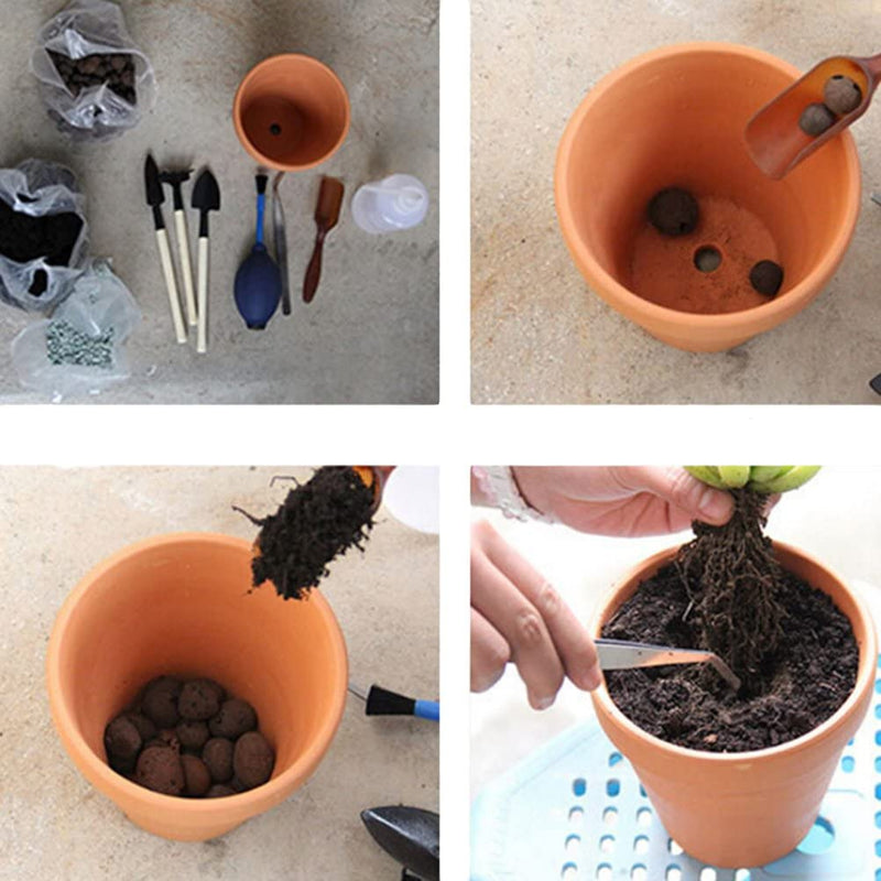 10x 8cm Flower Pot Pots Clay Ceramic Plant Drain Hole Succulent Cactus Nursery Planter