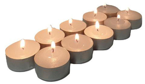 Large Tealight Candles 6cm Wide in silver foil cup 10 in a pack - Party Event Wedding BBQ Dinner Romantic Ambience Decor