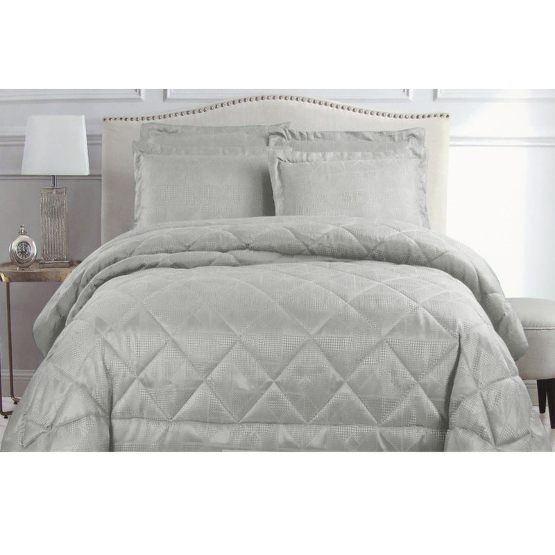 Hotel Living Eli Jacquard Comforter Set Queen Silver
