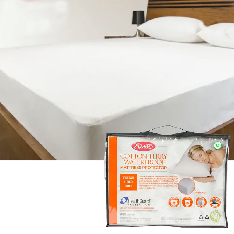 Easyrest Cotton Terry Waterproof Mattress Protector - Double
