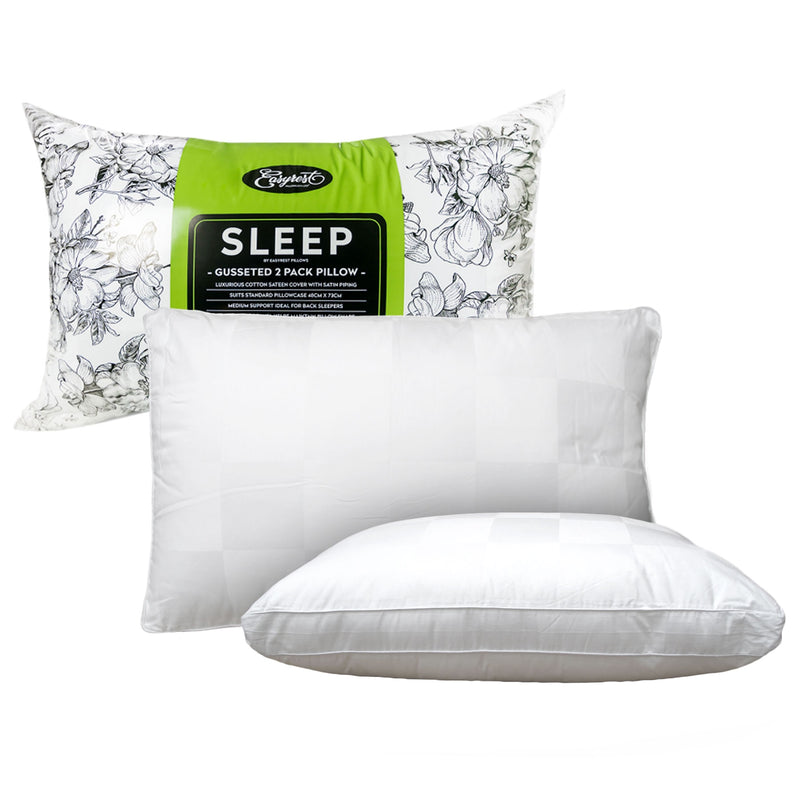 Easyrest Sleep Twin Pack Gusseted Medium Standard Pillows
