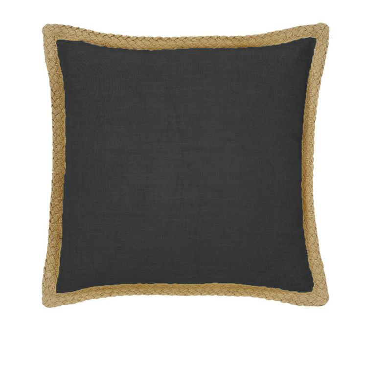 J Elliot Home Mornington Linen Cushion Cover 50 x 50 cm Charcoal