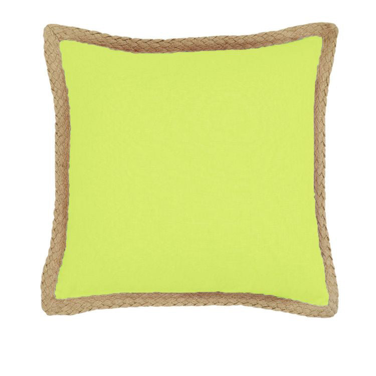J Elliot Home Mornington Linen Cushion Cover 50 x 50 cm Limeade