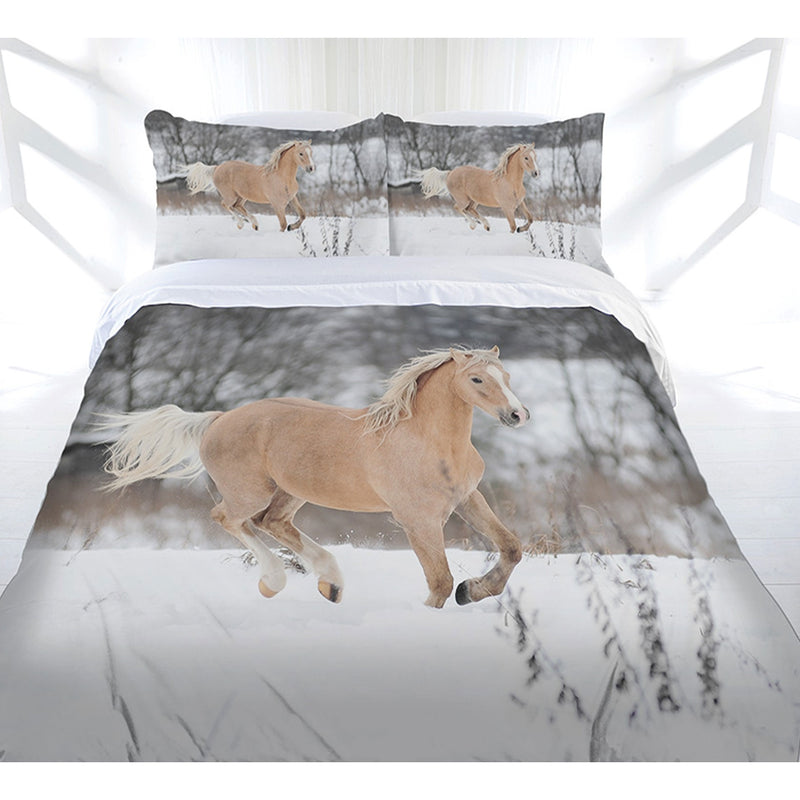 Just Home Winter Gallop Quilt Cover Set Single