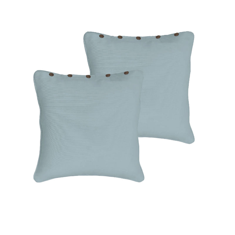Rans Pair of London Cotton European Pillowcases with Buttons Grey