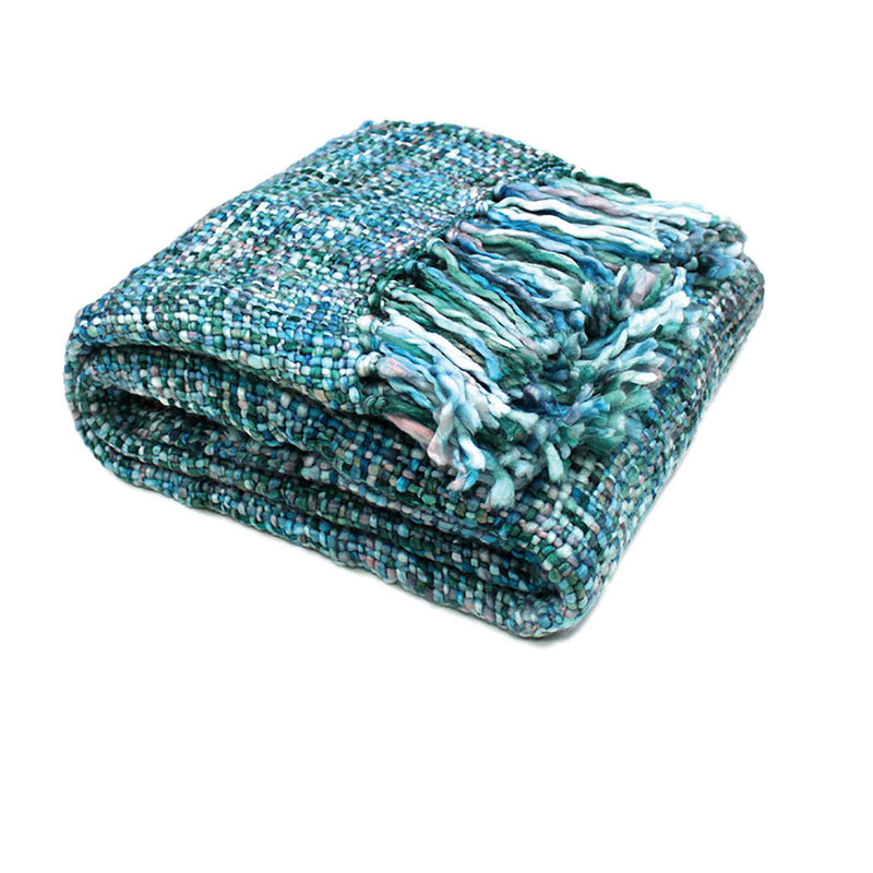 Rans Oslo Knitted Weave Throw 127x152cm - Cool Pool