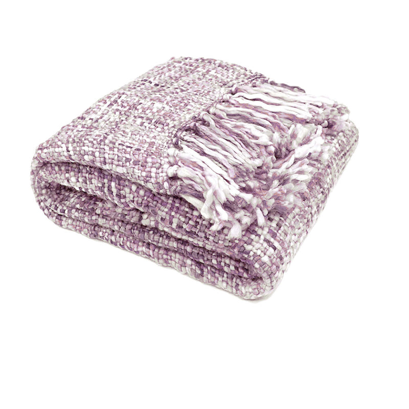 Rans Oslo Knitted Weave Throw 127x152cm - Lilac Hint
