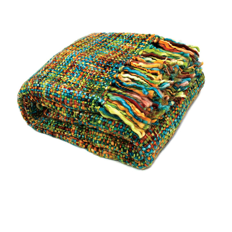 Rans Oslo Knitted Weave Throw 127x152cm - Peacock