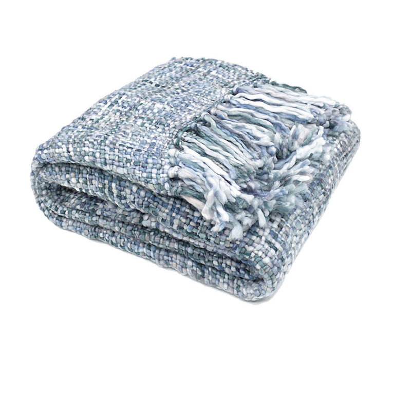 Rans Oslo Knitted Weave Throw 127x152cm - Steel Blue