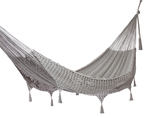 Mayan Legacy Queen Size Deluxe Outdoor Cotton Mexican Hammock in Dream Sands Colour