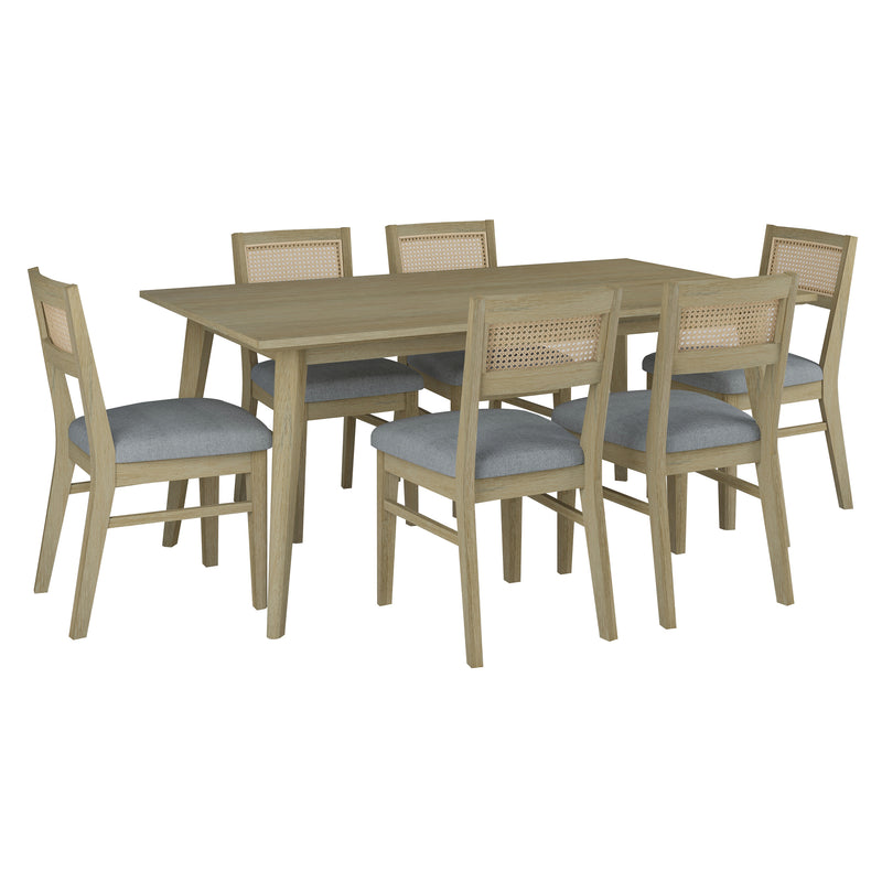 Andover_7Pc_Dining_Set_180Cm_Table_6_Chair_Acacia_Wood_Rattan_Furniture_-Brown_IMAGE_1