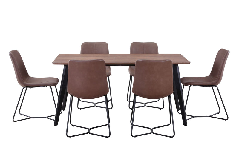 Hazel_160cm_Dining_Table_Setting_with_6_x_Parke_Brown_PU_Dining_Chairs_IMAGE_2