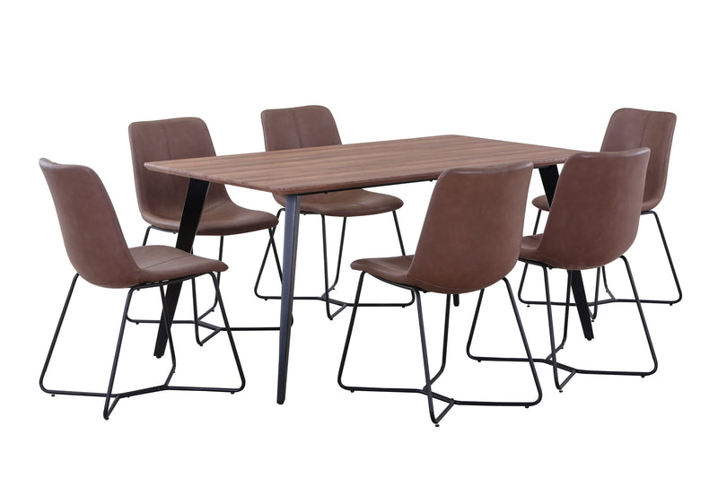 Hazel_160cm_Dining_Table_Setting_with_6_x_Parke_Brown_PU_Dining_Chairs_IMAGE_1