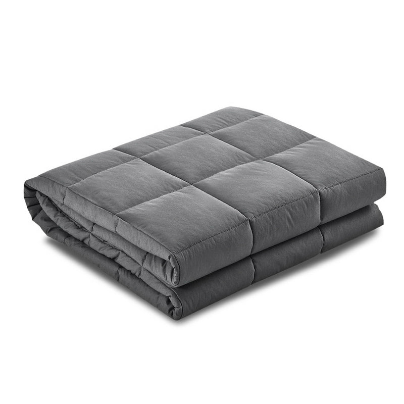 Weighted Blanket Adult 7KG Heavy Gravity Blankets Microfibre Cover Glass Beads Calming Sleep Anxiety Relief Grey Image 1 - wblanket-ct-7kg