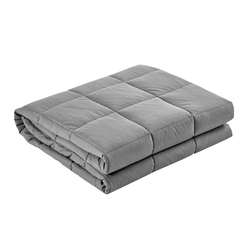 Bedding 7KG Microfibre Weighted Gravity Blanket Relaxing Calming Adult Light Grey Image 1 - wblanket-ct-7kg-lgy