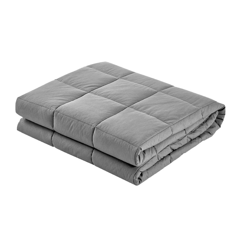 Bedding 7KG Microfibre Weighted Gravity Blanket Relaxing Calming Adult Light Grey Image 3 - wblanket-ct-7kg-lgy